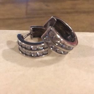 Silver and Crystal Earrings